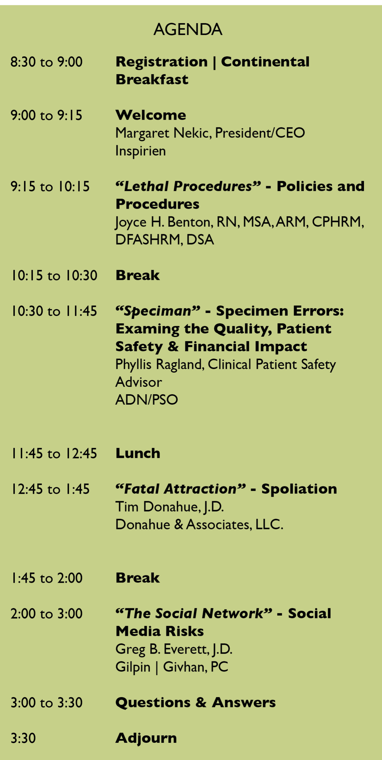 Annual Risk Management Seminar